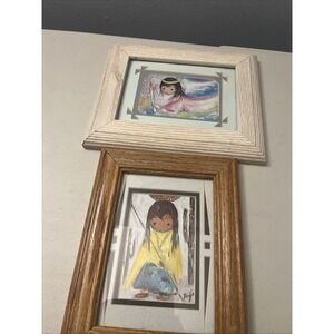 Ted DeGrazia Framed Prints Little Girl Angel With Candle Walking With Basket (2)